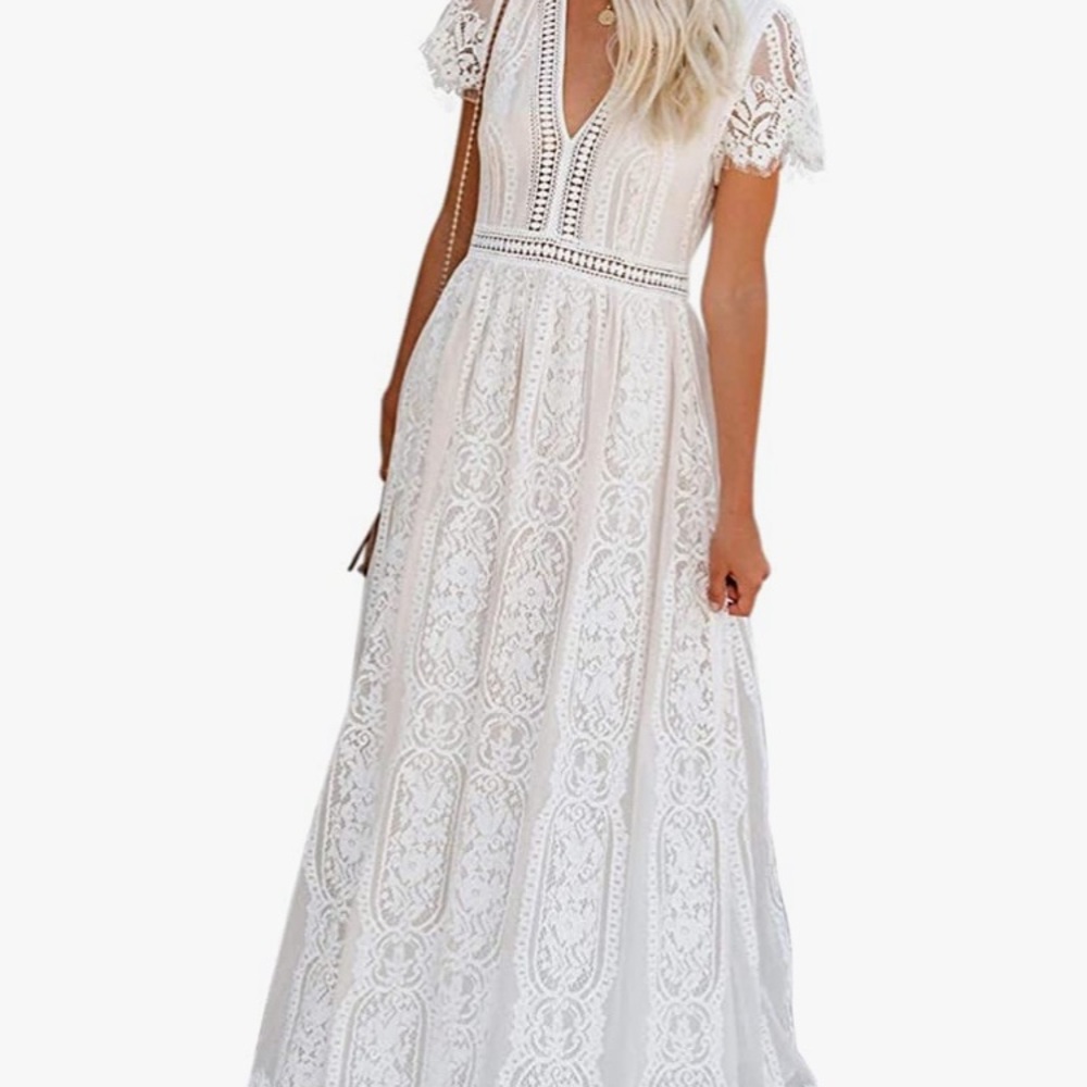 Women’s White Lace Maxi dress size XL